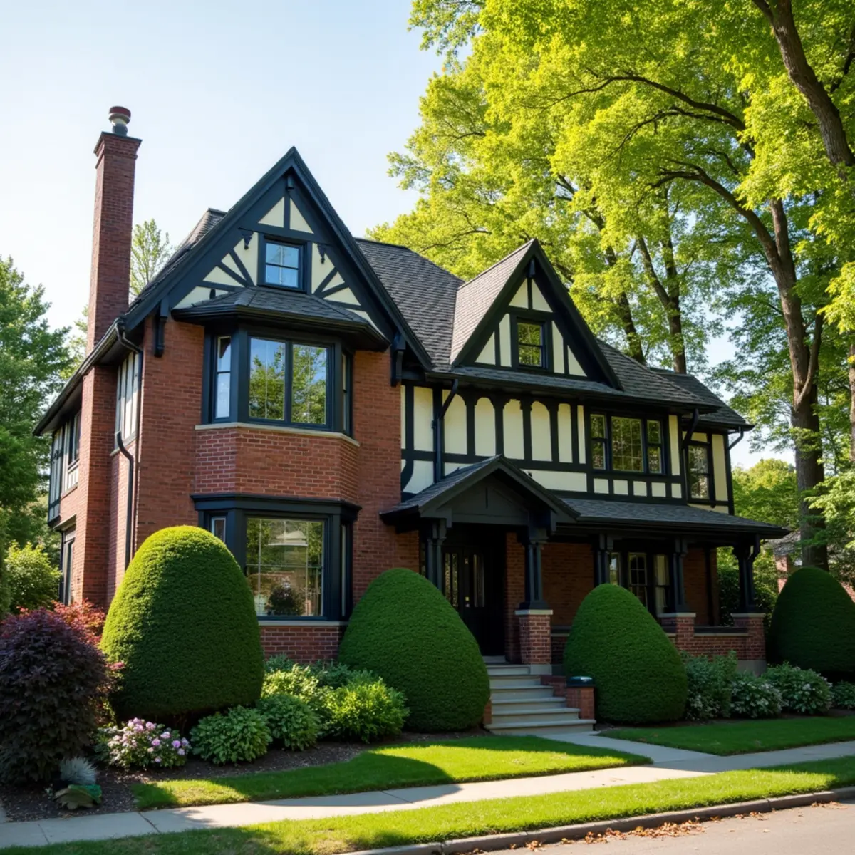 1920s brick Tudor home with slim ductless head visible through window in Oakwood, OH